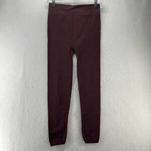 Kathy Leggings Womens One Size Fleece Lined Seamless High Waist Athletic Brown